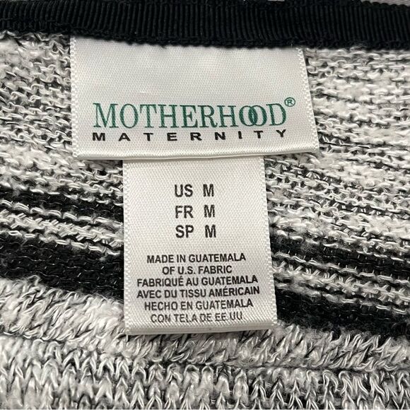 Motherhood Maternity Grey & Black Striped Side Ruched Lightweight Sweater Medium - Picture 5 of 7